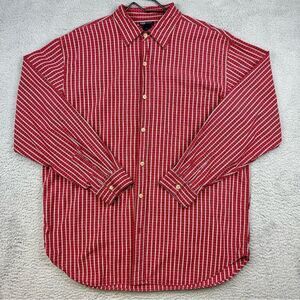 BKE Shirt Mens XL Red Plaid‎ Resistance Strencth 67 Long Sleeve Button Up Preppy